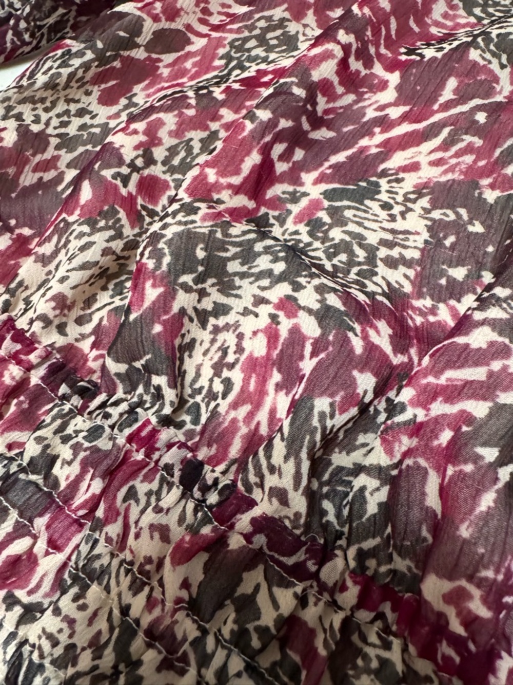 Express Printed Peplum Blouse - Pink & Black - Picture 3 of 4